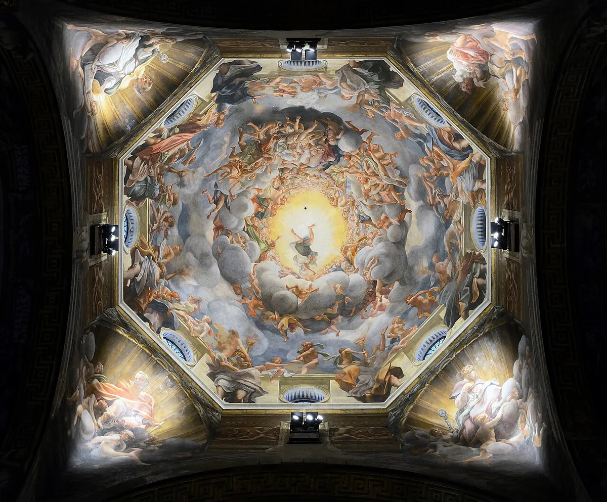 Correggio’s Assumption fresco inside Parma Cathedral