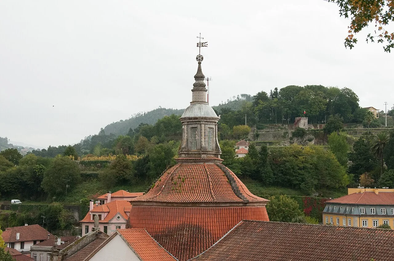 Tiled dome and lantern of the São Gonçalo convent in Amarante, Portugal