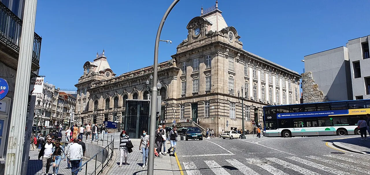 São Bento railway station exterior in central Porto
